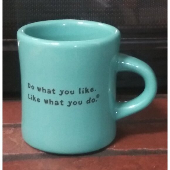 Life Is Good Turquoise Coffee Mug Heavy Stoneware NWOT FLIP FLOPS do what you... - Picture 2 of 7
